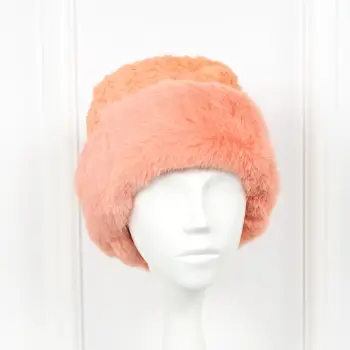 Caciula portocalie de blana Evelisse imagine