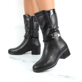 Cizme negre imblanite Neris imagine