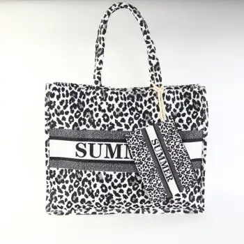 Geanta animal print de plaja Syra imagine