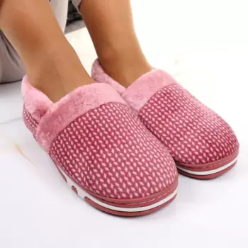 Mocasini de casa cu blanita roz Iaremia imagine
