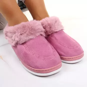 Mocasini de casa cu blanita roz Renta imagine