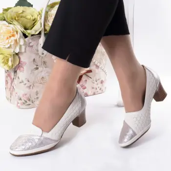 Pantofi bej piele ecologica Azalia imagine