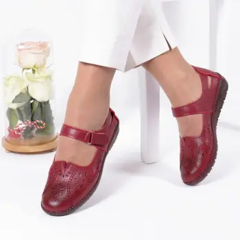 Pantofi bordo comozi Razina imagine