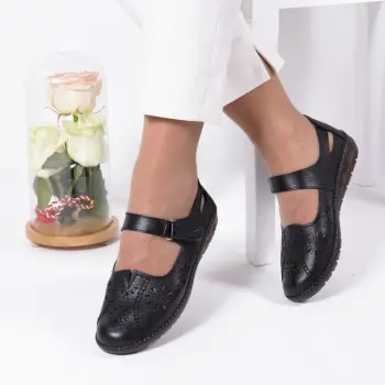 Pantofi negri comozi Razina imagine