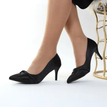 Pantofi negri cu toc Kela imagine