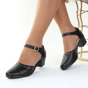 Pantofi negri perforati Eluna imagine