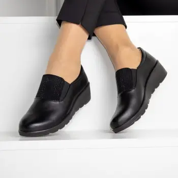 Pantofi negri piele ecologica Brina imagine