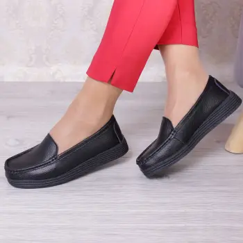 Pantofi negri piele naturala Moni imagine