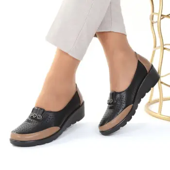 Pantofi negru cu maro usori Fayara imagine