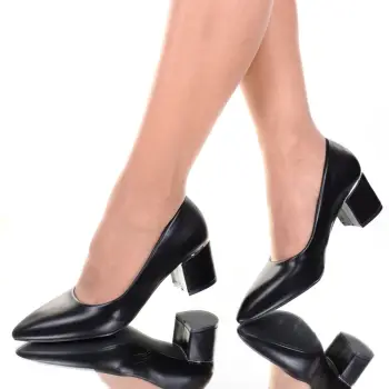 Pantofi piele ecologica negri Consuelo imagine