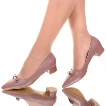 Pantofi piele ecologica roz inchis Sebastia imagine