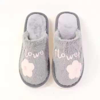 Papuci de casa gri Loera imagine