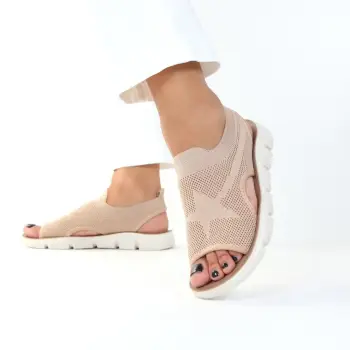 Sandale bej usoare Teona imagine