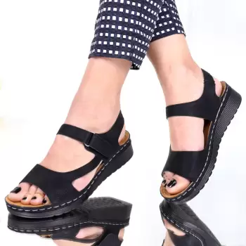 Sandale negre comode Rini imagine