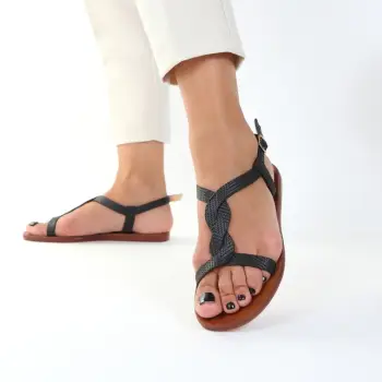 Sandale negre talpa joasa Liorina imagine