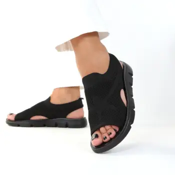 Sandale negre usoare Teona imagine