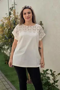 Bluza cu dantela Camelia 2 imagine