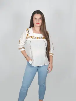 Bluza Ie Traditionala cu flori 4 imagine