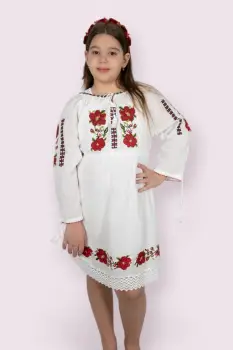 Rochie traditionala fetite Alberta 2 imagine