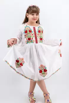 Rochie traditionala fetite Fiorela 2 imagine