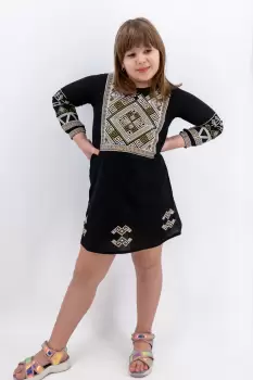 Rochie traditionala fetite Roza 2 imagine