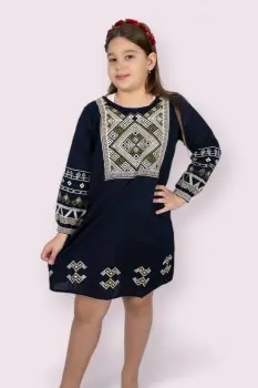 Rochie traditionala fetite Roza 4 imagine