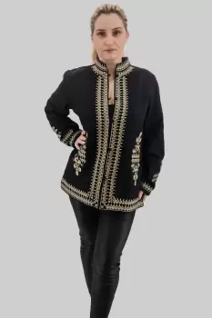 Sacou Pardesiu brodat cu motive traditionale 9 imagine