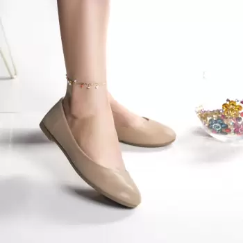 Balerini dama khaki piele ecologica patrica imagine