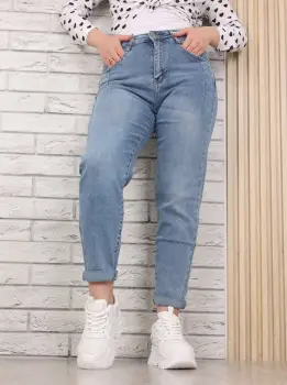 Blugi dama Boyfriend Albastri Anevya imagine