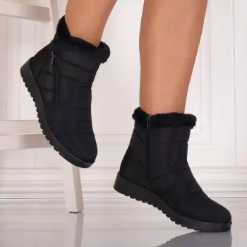 Cizme Dama Imblanite Negre din Fas Arolda imagine