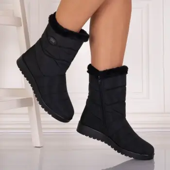 Cizme Dama Imblanite Negre din Fas Asilya imagine