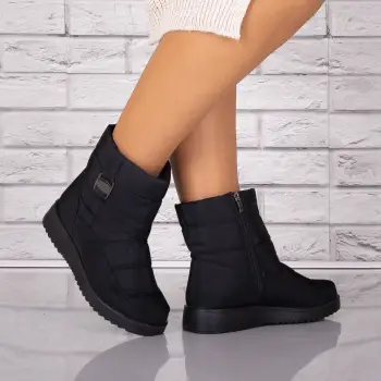 Cizme Dama Imblanite Negre din Fas Lamina imagine