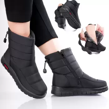 Cizme Dama Imblanite Negre din Fas Nela imagine