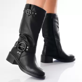 Cizme dama Imblanite Negre din piele ecologica Agustina imagine