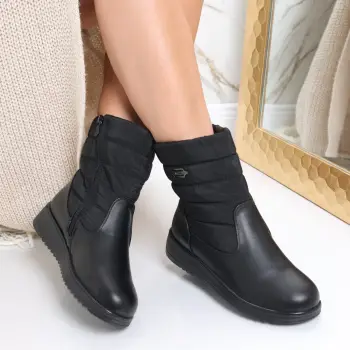 Cizme Dama Imblanite Negre din Piele Ecologica Rasmia imagine