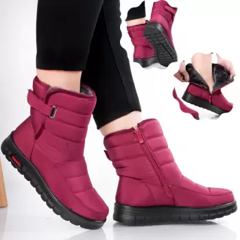 Cizme Dama Imblanite Rosii din Fas Sorona imagine