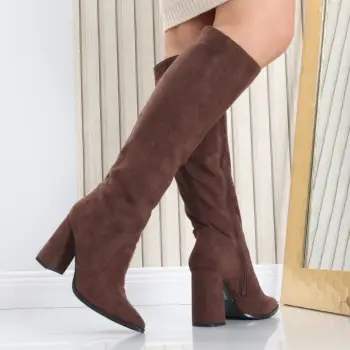 Cizme dama Maro 2 din Piele Ecologica Intoarsa Tavega imagine