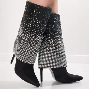 Cizme Dama Negre din Piele Ecologica Intoarsa Shiraz imagine