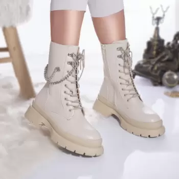 Ghete casual tebah piele ecologica captusita bej imagine