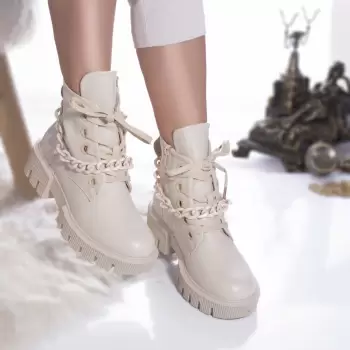 Ghete casual vitaly piele ecologica captusita bej imagine