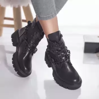 Ghete casual yasahiro piele ecologica captusita negru imagine