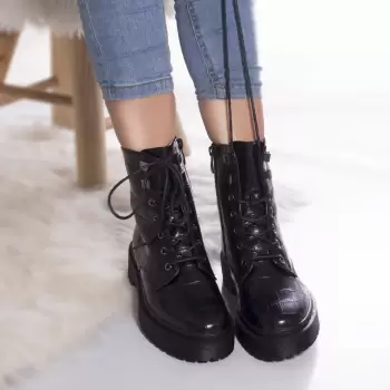 Ghete causal trojana piele ecologica usor imblanita negru imagine