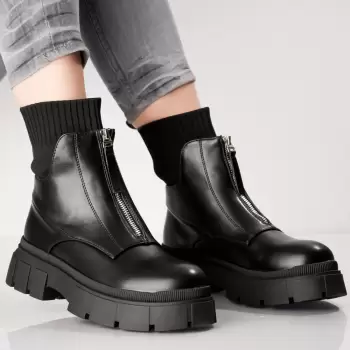 Ghete Dama Bej din Piele Ecologica linsa imagine