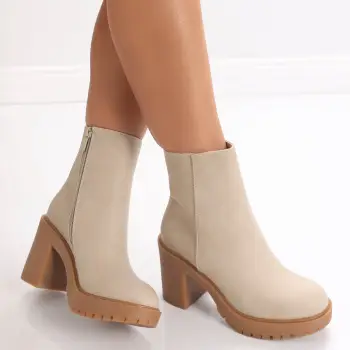 Ghete dama Bej din Piele Ecologica Rajin imagine