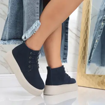 Ghete dama Bluemarin din Piele Intoarsa Naturala Jida imagine