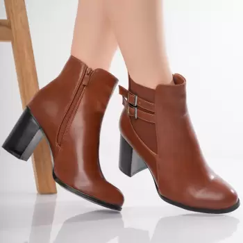 Ghete dama Camel din Piele Ecologica Mansa imagine