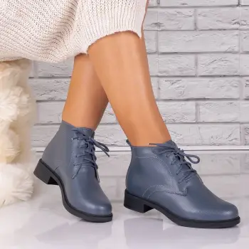 Ghete dama Gri din Piele Naturala Hwaida imagine