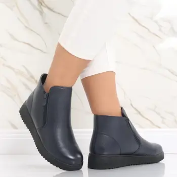 Ghete Dama Imblanite Bluemarin din Piele Ecologica Jadira imagine