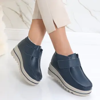 Ghete dama Imblanite Bluemarin din Piele Naturala Dasimin imagine