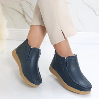 Ghete dama Imblanite Bluemarin din Piele Naturala Dasina imagine